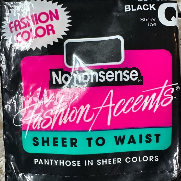No Nonsense Sheer to Waist Pantyhose 284 Sheer Toe Black Q - Picture 1 of 2
